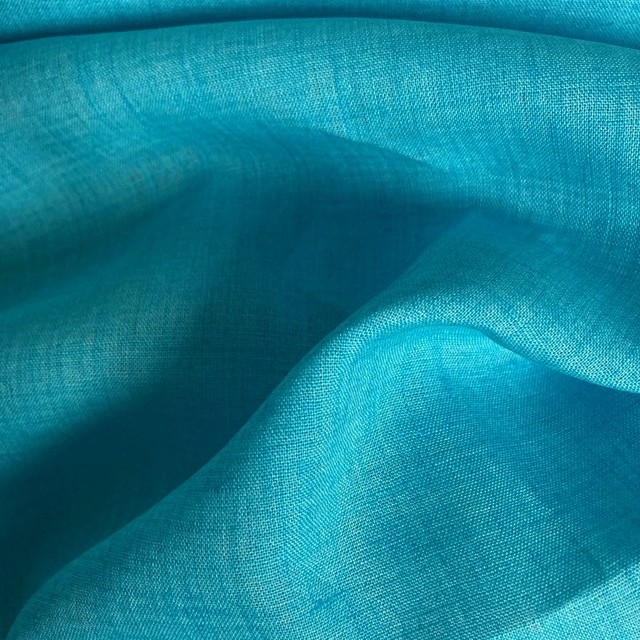 100% Couture Linen in two tone turquoise