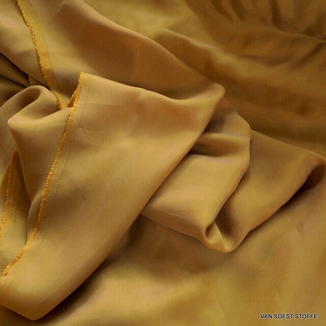 100% Cupro Sandwashed Taft in Curry | Ansicht: 100% Bemberg Sandwashed Cupro Taft in Curry