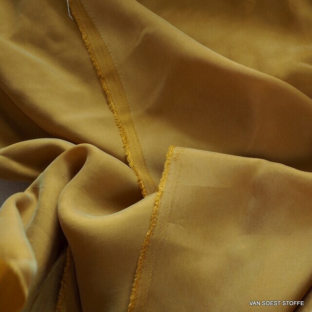 100% Cupro Sandwashed Taft in Curry | Ansicht: 100% Bemberg Sandwashed Cupro Taft in Curry