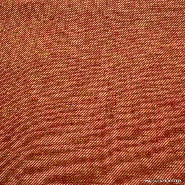 100% Leinen, Köper 2Tone Effekt beidseitig verwendbar Orange/Rot | Ansicht: 100% Leinen, Köper 2Tone Effekt beidseitig verwendbar Orange/Rot