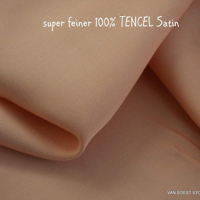 100% Lyocell - Tencel super feiner natürlicher Mattsatin in Tea-Rose