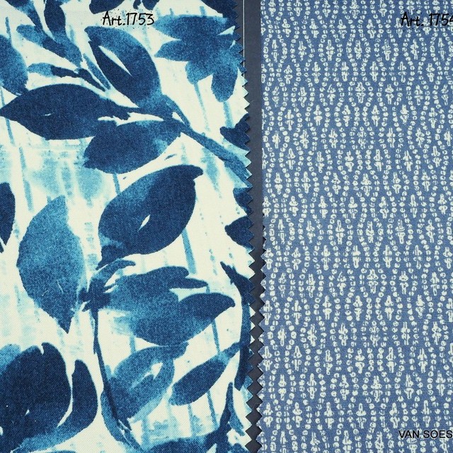 100% Tencel ™ Blueberry Minimal Denim Print