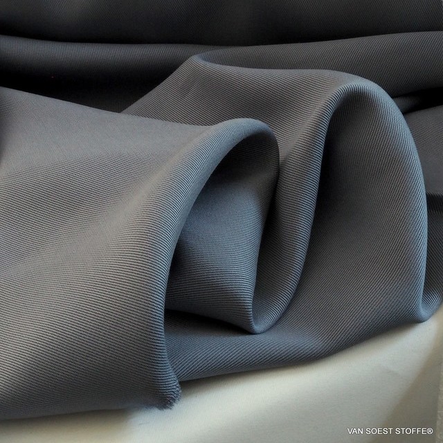 100% Tencel™ Mittelschwerer Twill in tollem Blau - Grau