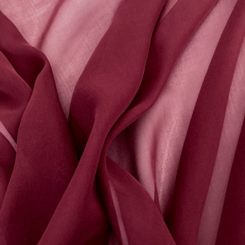 100% Italian Designer Silk Crepe Georgette Chiffon high twisted yarn Burgundy Red | View: 100% Italian Designer Silk Crepe Georgette Chiffon high twisted yarn Burgundy Red