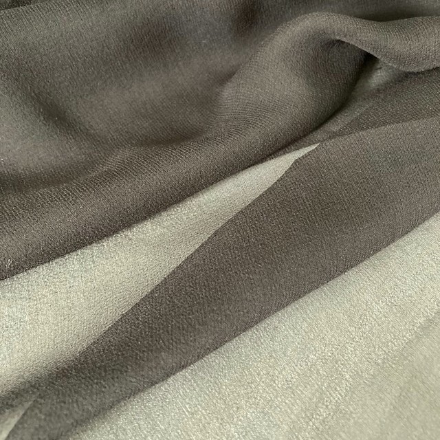 100% ital. Designer Silk Crepe Georgette Chiffon High Twisted Yarn Dark Grey
