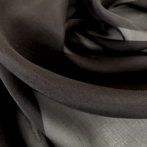 100% Italian Designer Silk Crepe Georgette Chiffon high twisted yarn Bittersweet Choc | View: 100% Italian Designer Silk Crepe Georgette Chiffon high twisted yarn Bittersweet Choc