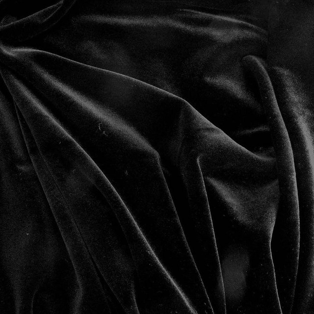 Websamt in Rayon-Nylon in tief Schwarz