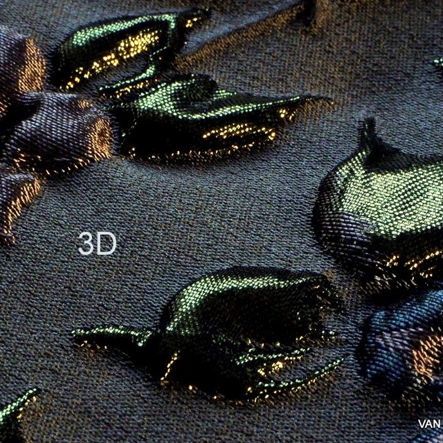 3D-Haute Couture Ranken Jacquard in Mocca-Olive | Ansicht: 3D-Haute Couture Ranken Jacquard in Mocca-Olive