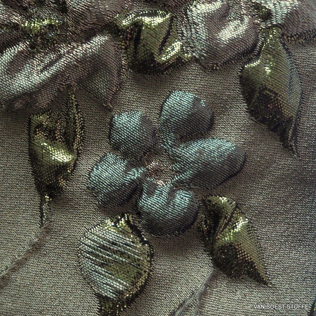 3D-Haute Couture Ranken Jacquard in Mocca-Olive | Ansicht: 3D-Haute Couture Ranken Jacquard in Mocca-Olive