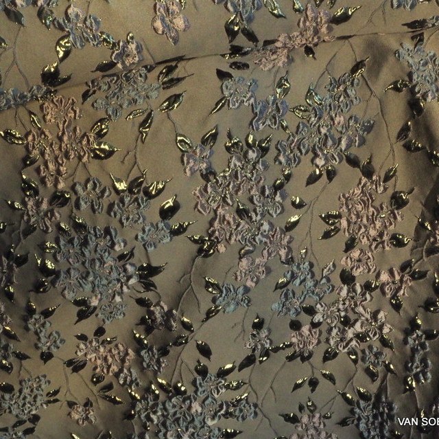 3D-Haute Couture Ranken Jacquard in Mocca-Olive | Ansicht: 3D-Haute Couture Ranken Jacquard in Mocca-Olive