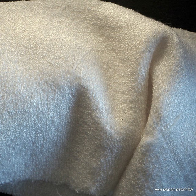 Bambus-Baumwolle Soft Frottee Stoff in Weiß | Ansicht: Bambus-Baumwolle Soft Frottee Stoff in Weiß