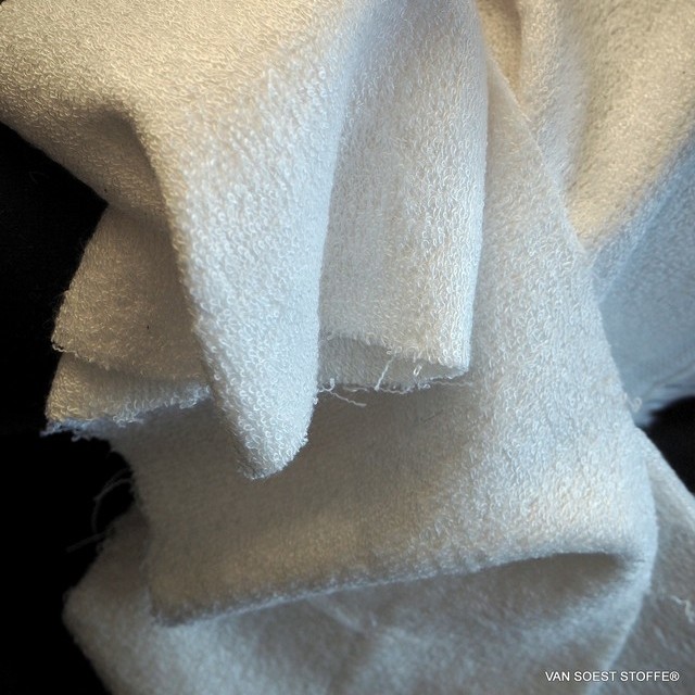 Bambus-Baumwolle Soft Frottee Stoff in Weiß | Ansicht: 100% TENCEL™ Soft Frottee in Weiß