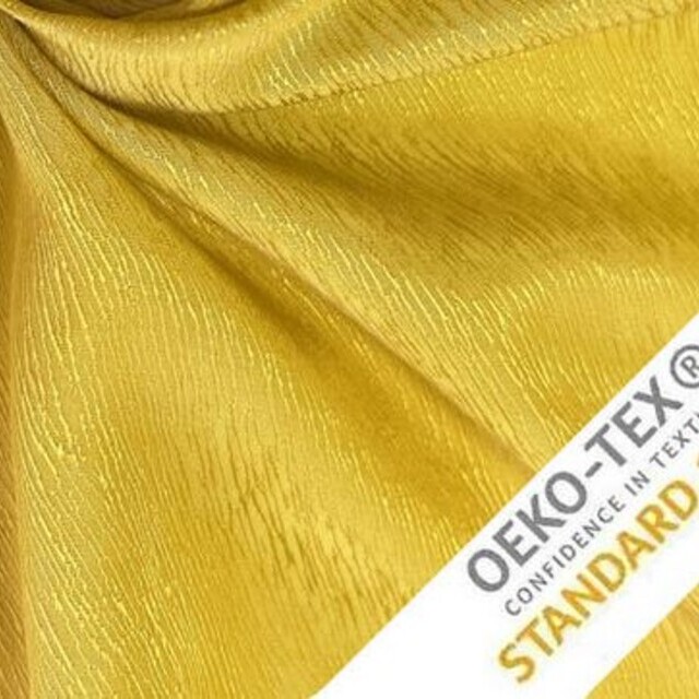 Tree bark crepe satin in 60% cupro - 40% lyocell in mustard | View: Tree bark crepe satin in 60% cupro - 40% lyocell in mustard