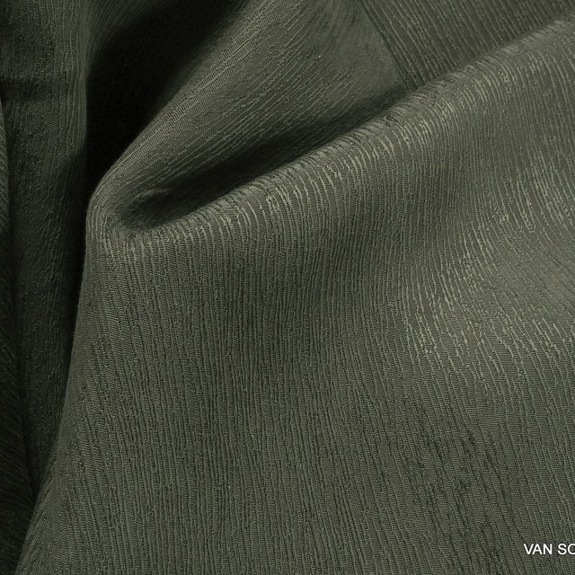 Tree Bark Crepe Satin in TENCEL®-Cupro in Green-Gray | View: Tree Bark Crepe Satin in TENCEL®-Cupro in Green-Gray