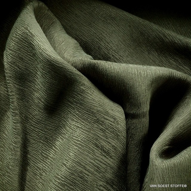 Tree Bark Crepe Satin in TENCEL®-Cupro in Green-Gray