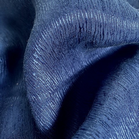 Tree Bark Crepe Satin in Tencel-Cupro in Royal Blue