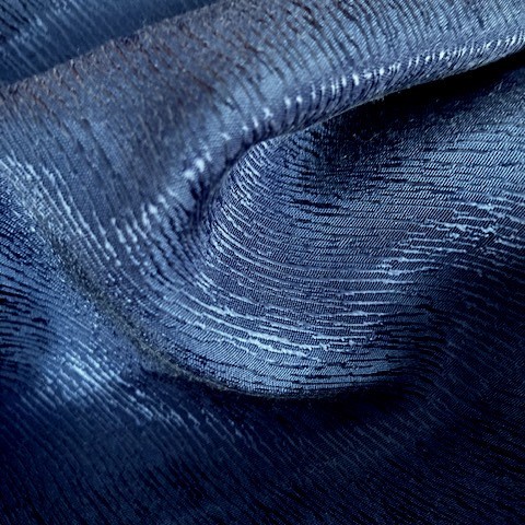 Tree Bark Crepe Satin in Tencel-Cupro in Royal Blue | View: Tree Bark Crepe Satin in TENCEL™/Cupro in Royal Blue