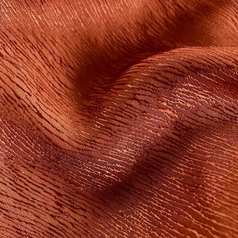 Tree Bark Crepe Satin in Tencel-Cupro in Rust Brown