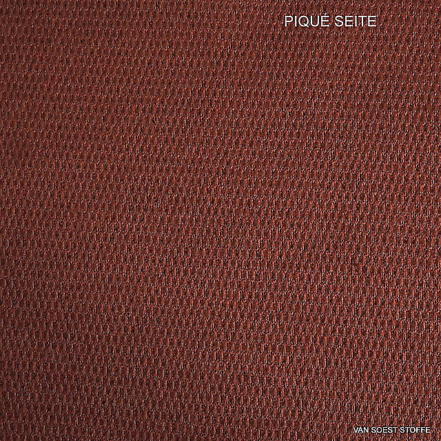 Baumwolle Piqué-Rippen Stretch in Burgund-Orange | Ansicht: Baumwolle Piqué-Rippen Stretch in Burgund-Orange