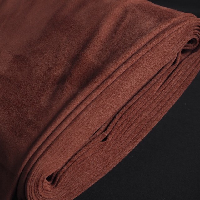 Bi-elastic faux suede Super Soft in a beautiful rust brown color | View: Bi-elastic faux suede Super Soft in a beautiful rust brown color