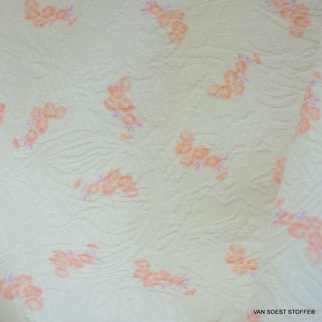 Flower border on Jaquard woven fabric | View: Flower border on Jaquard woven fabric