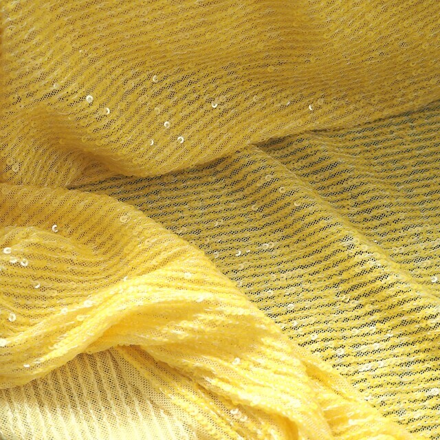 Blouses hi-stretch sequins fabric in yellow
