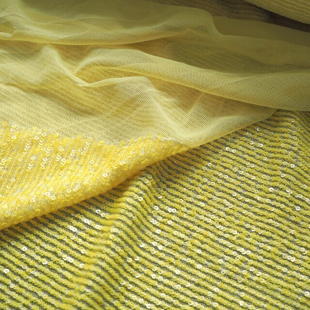 Blouses hi-stretch sequins fabric in yellow | View: Blouses hi-stretch sequins fabric in yellow