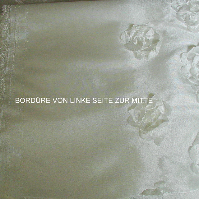 Bordüre Bändchen-Spitze auf Platin Taft in weiß / weiß