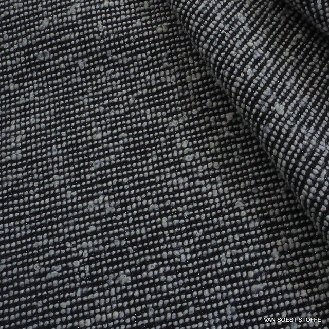 Bouclé Tweed in Schwarz - Weiß mit Lurex | Ansicht: Bouclé Tweed in Schwarz - Weiß mit Lurex