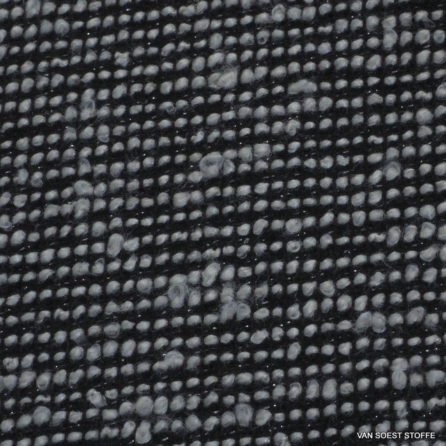 Bouclé Tweed in Schwarz - Weiß mit Lurex | Ansicht: Bouclé Tweed in Schwarz - Weiß mit Lurex