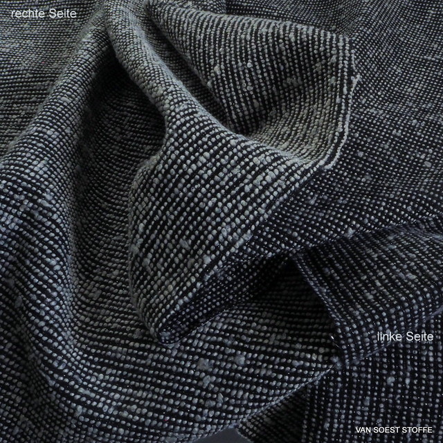 Bouclé tweed in black & white with lurex | View: Bouclé tweed in black & white with lurex