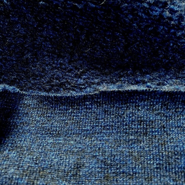 Bouclé with wool blue / black melange | View: Bouclé with wool blue / black melange