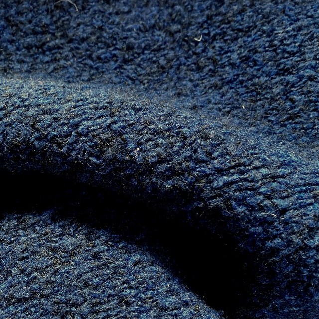 Bouclé mit Wolle Blau/Schwarz Melange