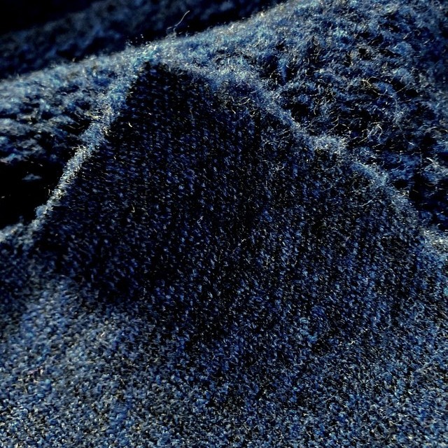 Bouclé with wool blue / black melange | View: Bouclé with wool blue / black melange