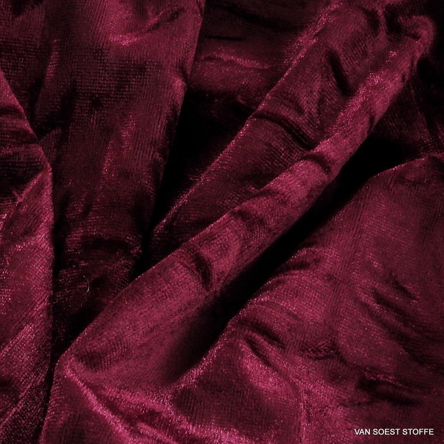 Burda Style Stretch Embossed Velvet in Burgundy