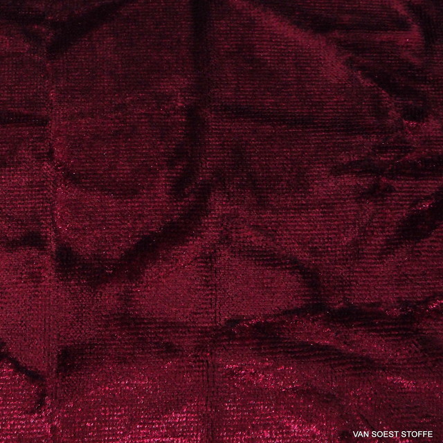 Burda Style Stretch Embossed Velvet in Burgundy