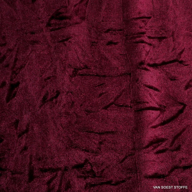 Burda Style Stretch Embossed Velvet in Burgundy