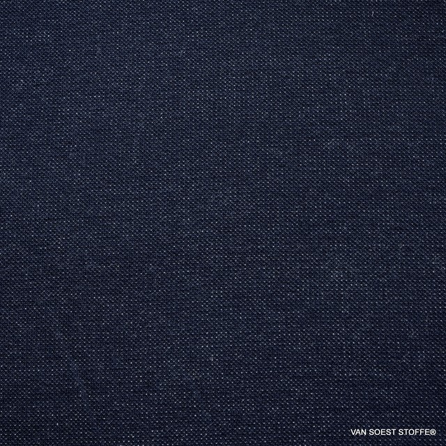 Burda Style einseitig gerauhter Stretch Pique in Dunkelblau Doppelgewebe | Ansicht: Burda Style einseitig gerauhter Stretch Pique in Dunkelblau Doppelgewebe