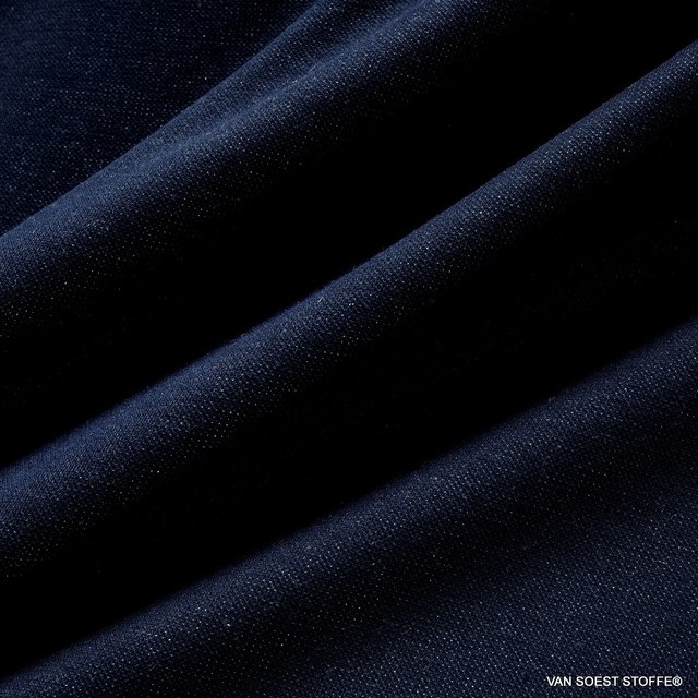 Burda Style one side roughened stretch pique in dark blue double fabric