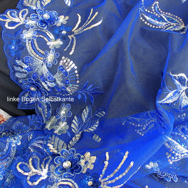 Strass-Couture Stickerei in Royal Bleu | Ansicht: COUTURE STICKEREI in Royal Bleu