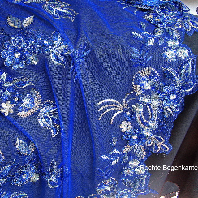 Rhinestone couture embroidery in Royal Bleu | View: COUTURE EMBROIDERY in Royal Bleu