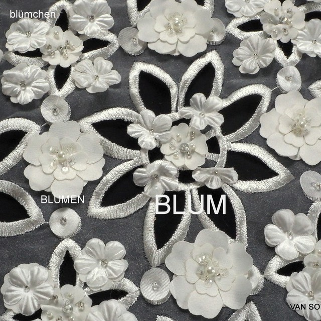 Couture floral-with beads, sequins and rhinestones | View: Couture floral mini flower on flower with pearls, sequins and rhinestones