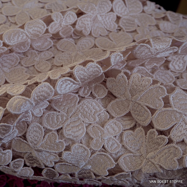 Couture Guipure Blümchen Spitze - Champagne