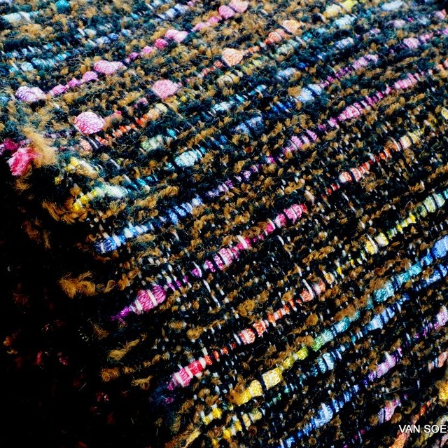 Couture Soft Bouclé Tweed in Bronze + Neon Colors | View: Couture Soft Bouclé Tweed in Bronze + Neon Colors