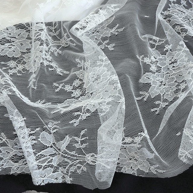 Couture Ultra Fine Allover Lace in White | View: Couture Ultra Fine Allover Lace in White