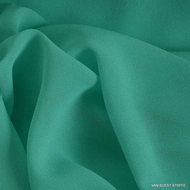 Crepe Chiffon in Aqua-Lind