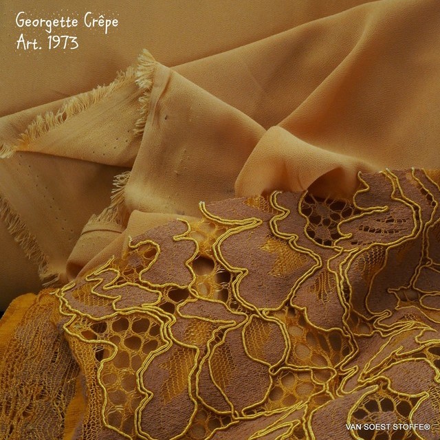 INKA crepe georgette in honey color.