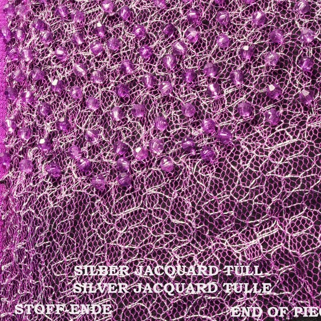 Culture Diamonds auf Silber Glitter-Jacquard Tüll in Lavendel | Ansicht: Culture Diamonds auf Silber Glitter-Jacquard Tüll in Lavendel