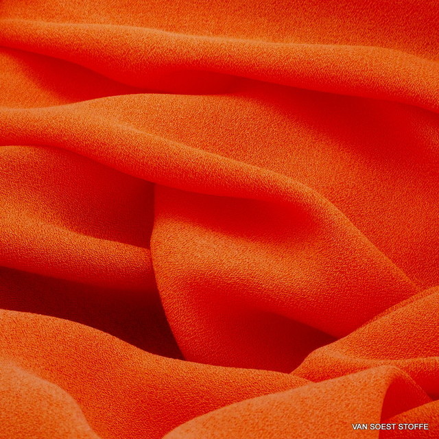 Cupro - Rayon crepe de chine in orange | View: Cupro - Rayon crepe de chine in orange