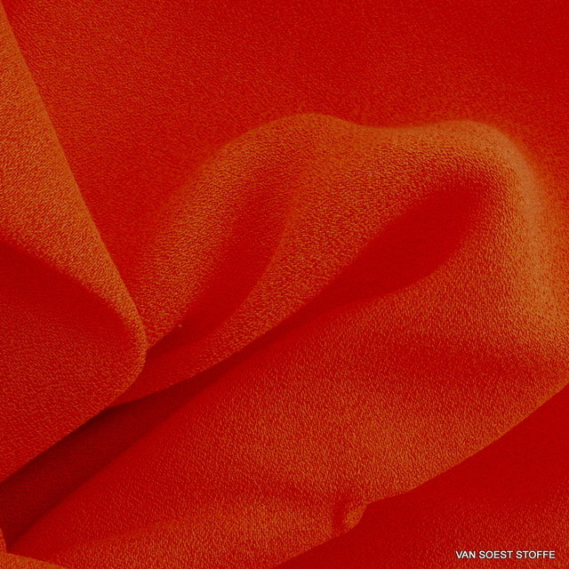 Cupro - Rayon crepe de chine in orange | View: Cupro - Rayon crepe de chine in orange